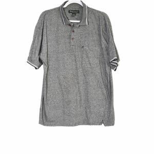 Bert Pulitzer Collectors Edition Men Gray Polo Shirt Collared Short Sleeve Large